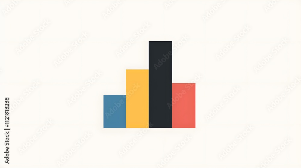 Aufkleber A flat bar graph divided into subtle color segments displayed on a minimalist white background.