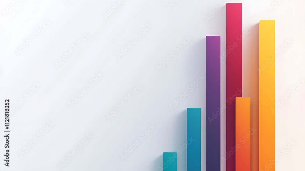 Aufkleber A flat bar graph divided into subtle color segments displayed on a minimalist white background.