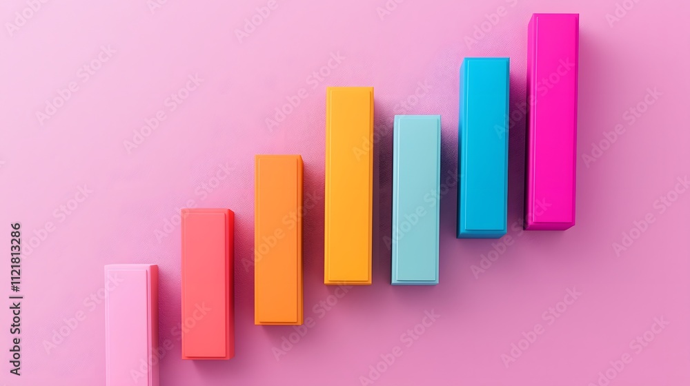 Aufkleber A flat bar graph divided into subtle color segments displayed on a minimalist white background.