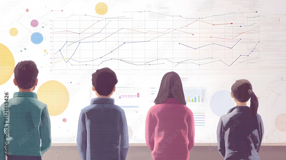 Poster A whiteboard with clean, minimalistic segmentation data drawn with fine lines and soft colors.