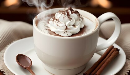 cup of cappuccino with chocolate