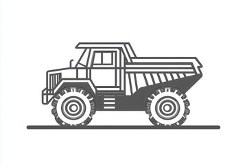 Obraz premium Rugged Isolated Dump Truck with Flat Tires