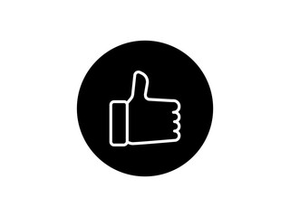 Obraz premium like button, thumbs up icon, flat style pictogram icon for mobile app ui or ux, logo symbol design sign vector illustration, isolated on white editable