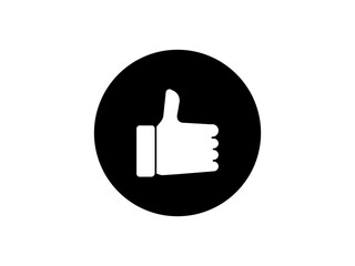 like button, thumbs up icon, flat style pictogram icon for mobile app ui or ux, logo symbol design sign vector illustration, isolated on white editable