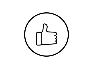 Obraz premium like button, thumbs up icon, flat style pictogram icon for mobile app ui or ux, logo symbol design sign vector illustration, isolated on white editable