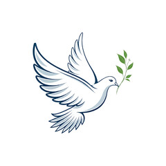 Fototapeta premium Creative Dove Bird silhouette vector Style with white background