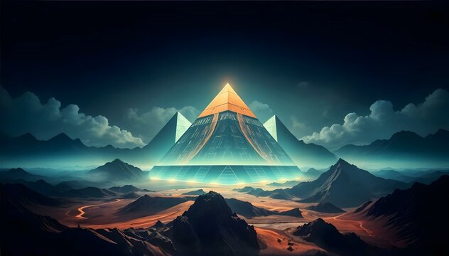 cyberpunk egyptian pyramid