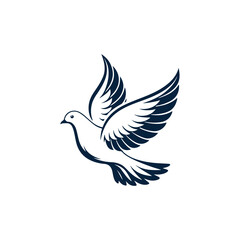Obraz premium Creative Dove Bird silhouette vector Style with white background