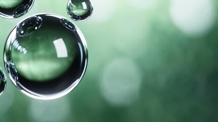 A bunch of soap bubbles floating in the air