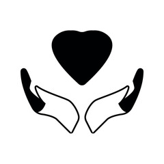 Give love feedback and hand icon.