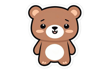 Cute brown teddy bear with a white belly