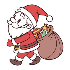 santa claus with a bag