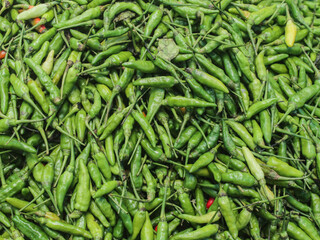 pile of cayenne pepper in the traditional market. cayenne pepper is used as a cooking ingredient and also a spice that gives a spicy sensation to food