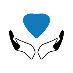 Give love feedback and hand icon.
