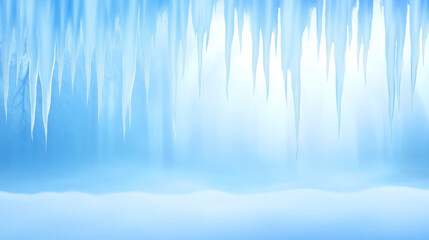 Fototapeta premium Beautiful winter landscape with icicles and serene atmosphere