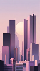 city skyline at night