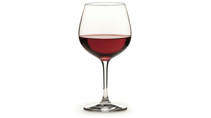 Elegant red wine glass with rich color beverage.
