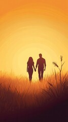 Golden Hour Outdoor Scene Vector Illustration, Golden Hour Outdoor Photography, Happy New Year, New year eve, Happy Christmas 
