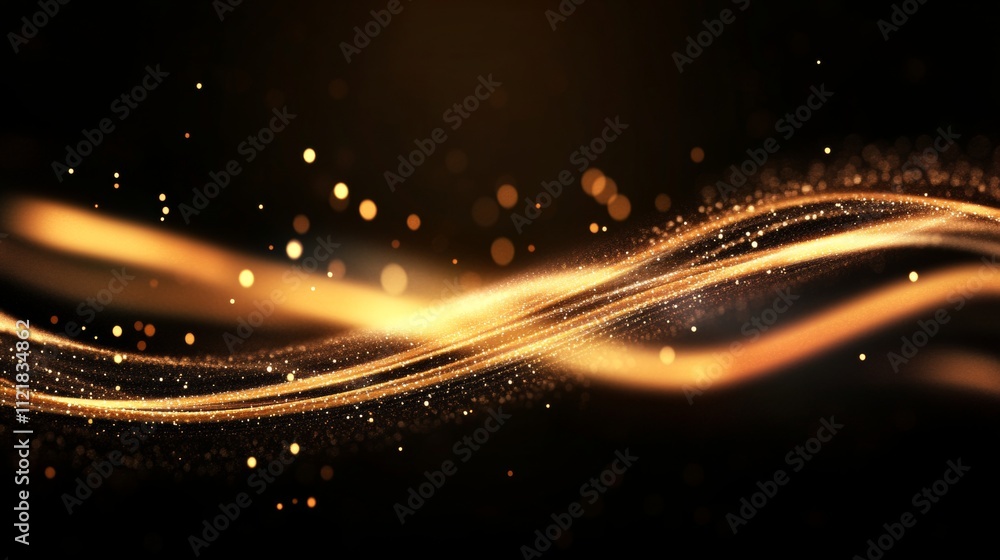 Poster intricate close up of vibrant, pulsating colored lines glimmering against a dark background