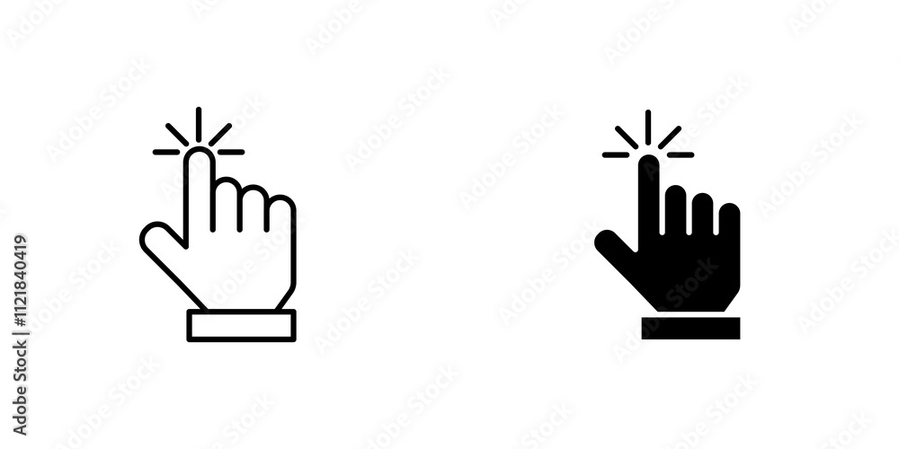 Poster hand click icons for app and websites.