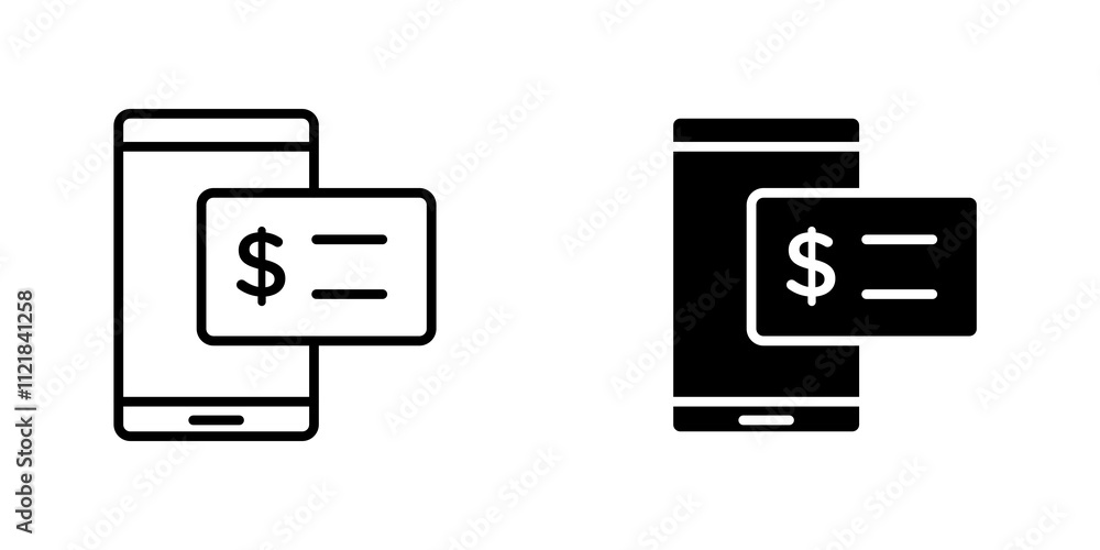 Poster mobile banking icons for app and websites.