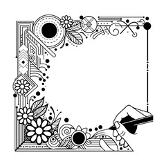 Ornate luxury floral frame featuring an abstract designOrnate luxury floral frame featuring an abstract design