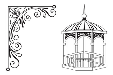 Ornate floral frame featuring an abstract design