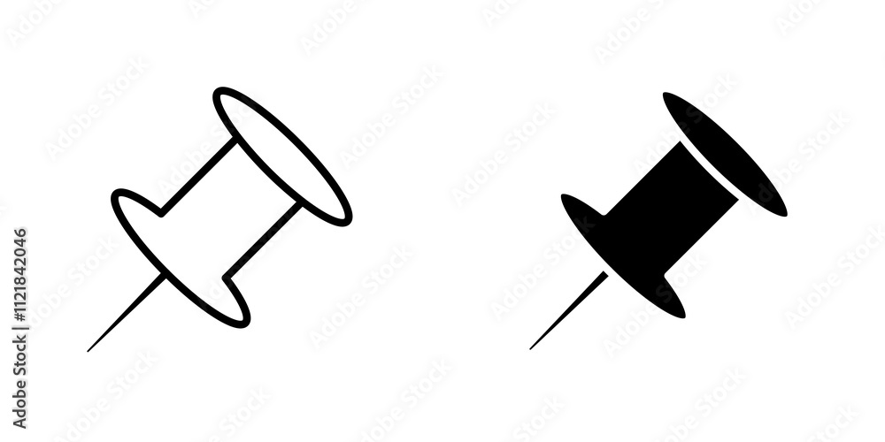 Poster push pin icons for app and websites.
