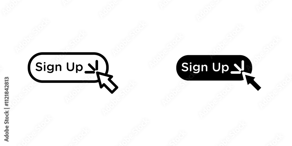Poster sign up icons for app and websites.