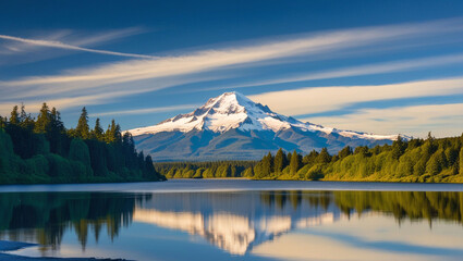 Beautiful Vista of Mount Hood in Oregon, USA.