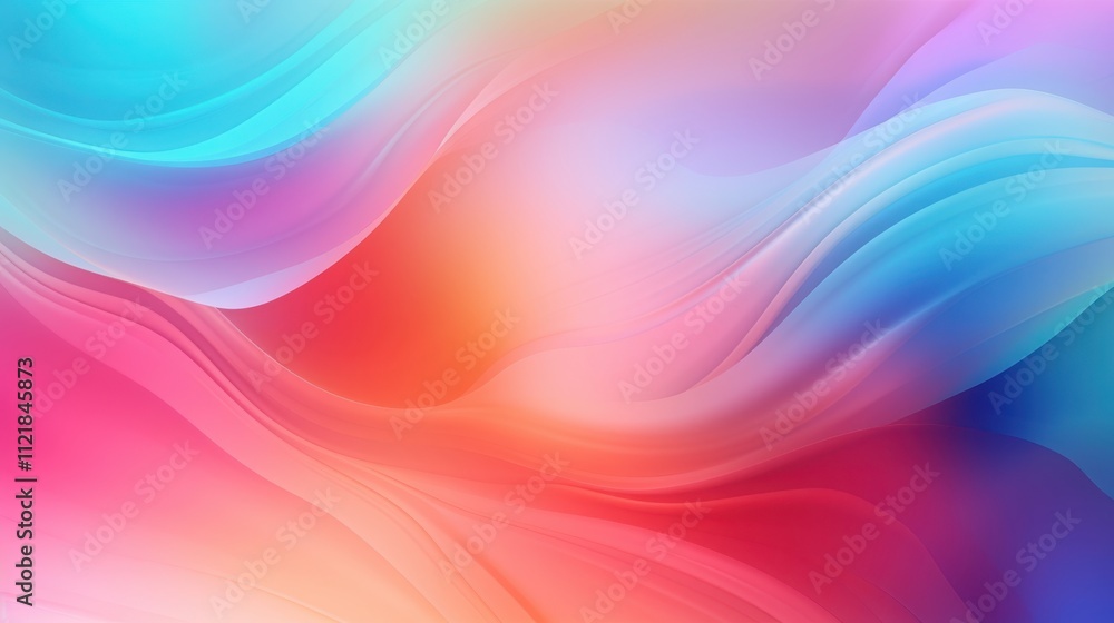 Poster abstract colorful waves flowing design