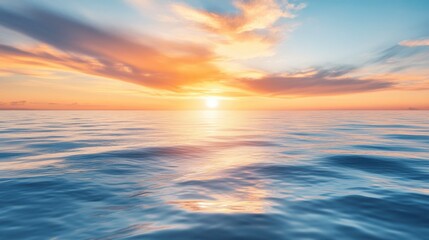 Obraz premium Breathtaking Sunset Over Serene Ocean Waters Creating a Dreamy Atmosphere at Dusk