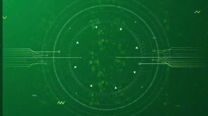 Green Technology Background with Circular HUD