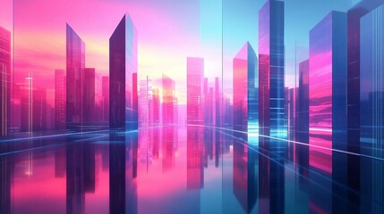 Fototapeta premium Geometric Cityscape Dream