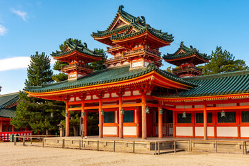 Fototapeta premium Small castle of Heian Shrine in Kyoto, Japan