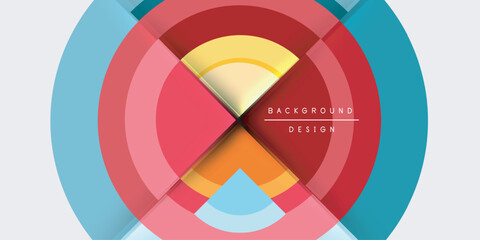 Obraz premium Target circle geometric abstract shapes. Vector Illustration For Wallpaper, Banner, Background, Card, Book Illustration, landing page