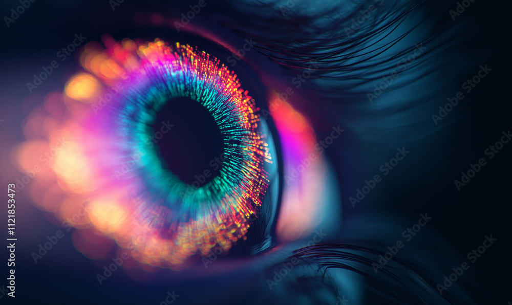 Poster glaucoma symptom concept. visual representation highlighting glaucoma symptoms in a detailed and inf