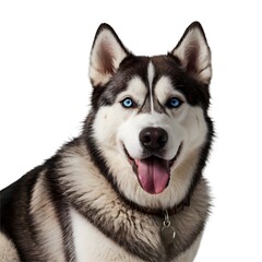 Fototapeta premium siberian husky dog on white, transparent background png 