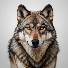 Obraz premium majestic wolf portrait on white background 