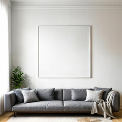 Blank Photo Frame with Modern Living Room