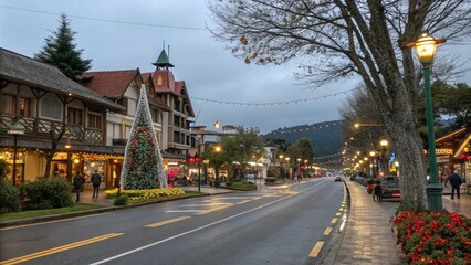 Gramado, Rio Grande do Sul, Brazil--January 1, 2023 in the.