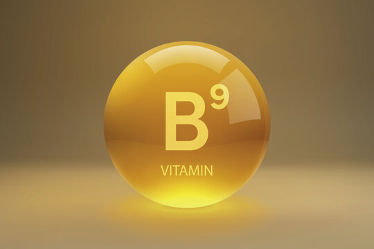 Vitamin B9 Glossy Capsule Illustration