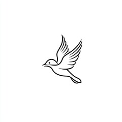 Obraz premium Simple line art drawing of a bird in flight.