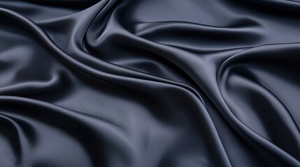 Fototapeta premium Black silk satin fabric abstract background