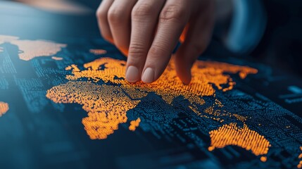 Exploring global data trendsinteractive map visualization digital workspace technology close-up insightful analysis