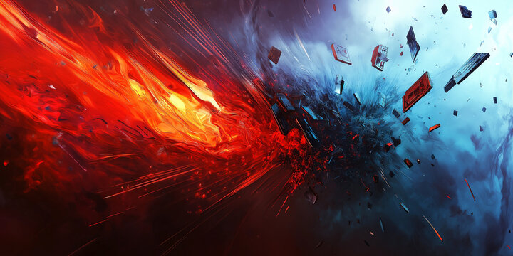 Cyber warfare impactanalyzing the destructive force in digital conflicts virtual battlefield abstract art conceptual view