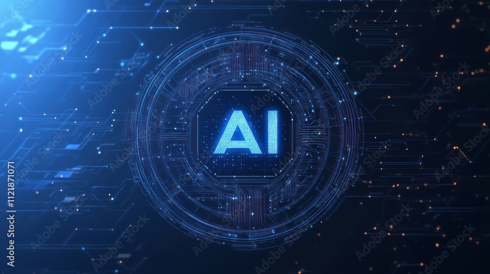 Poster digital representation of ai within a circuit design