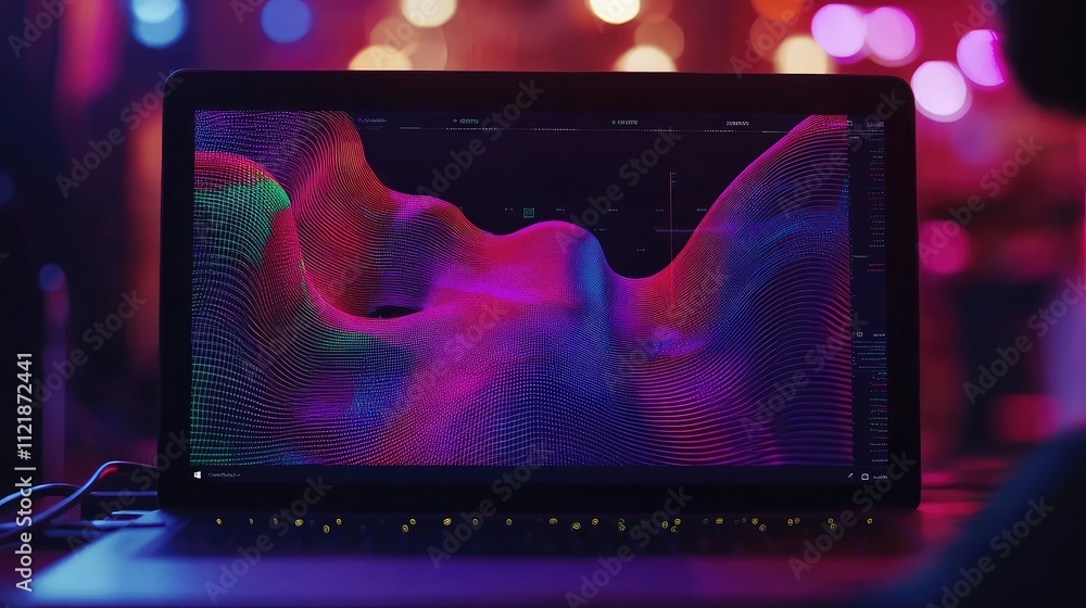 Aufkleber a dynamic programming course displayed on a laptop with engaging visuals