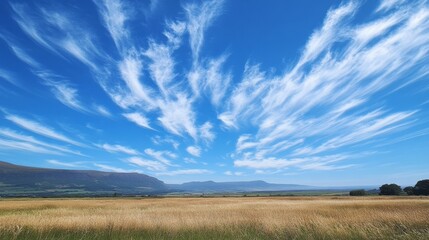 Obraz premium Spectacular Sky Over Scenic Field