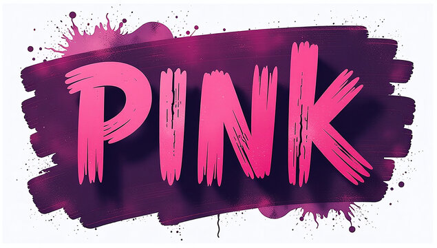 abstract pink poster features dark purple grainy background bold text contrasting colors plain white